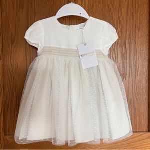 🆕 NWT Mayoral Tulle Dress in Linen - Baby Girl 12 months